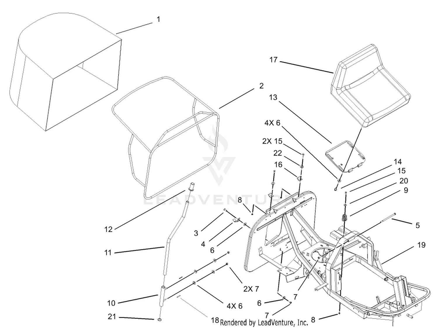 Seat and Rear Bag Assembly