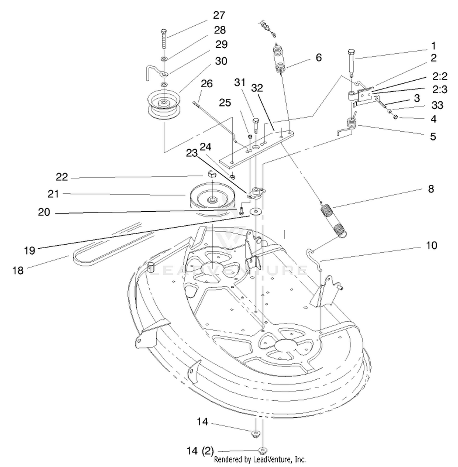 Pulley  Belt Assembly (38" Cutting Unit)
