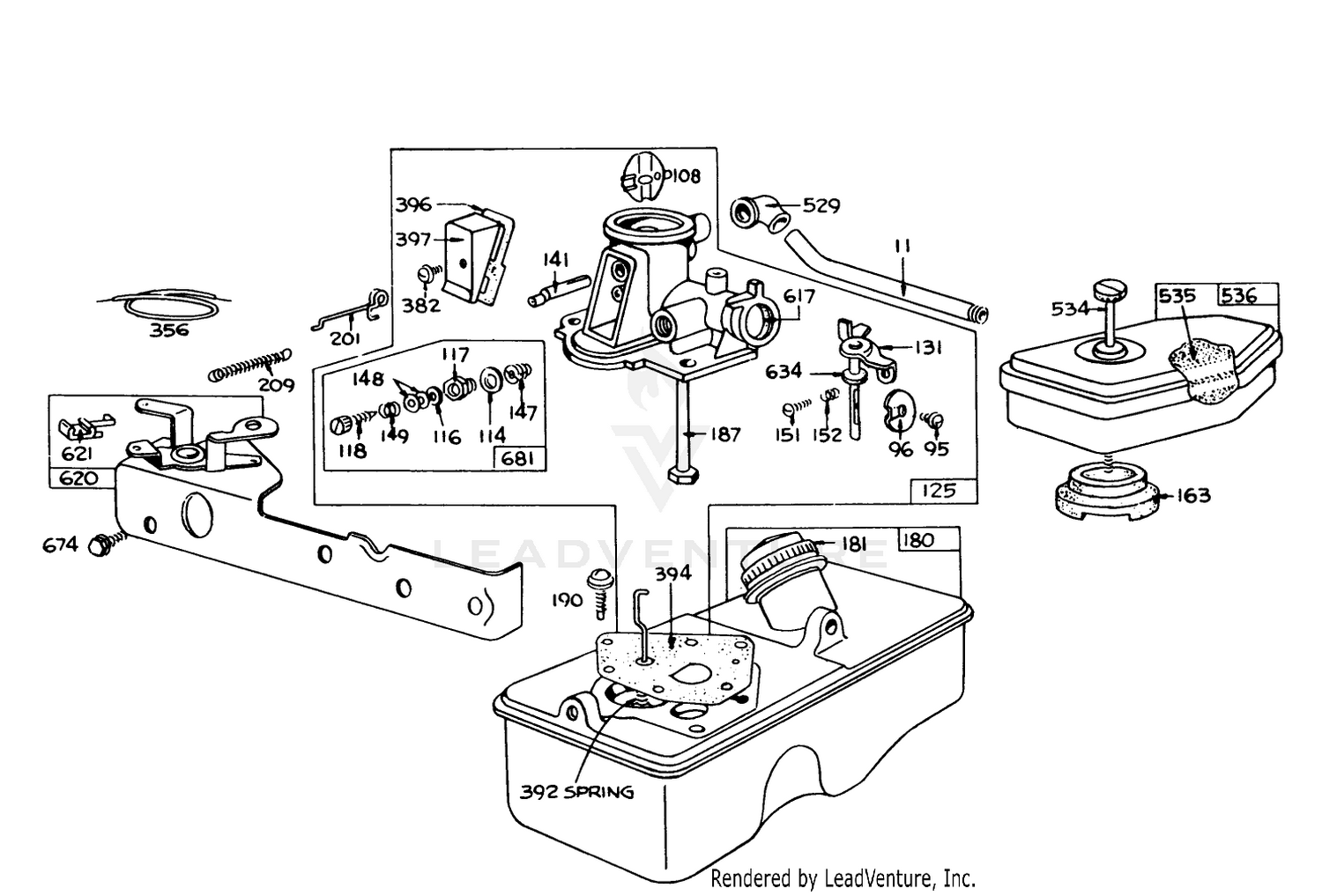 Briggs  Stratton Carburetor Assembly Model 390064 For 19" Hand Propelled Model 16009