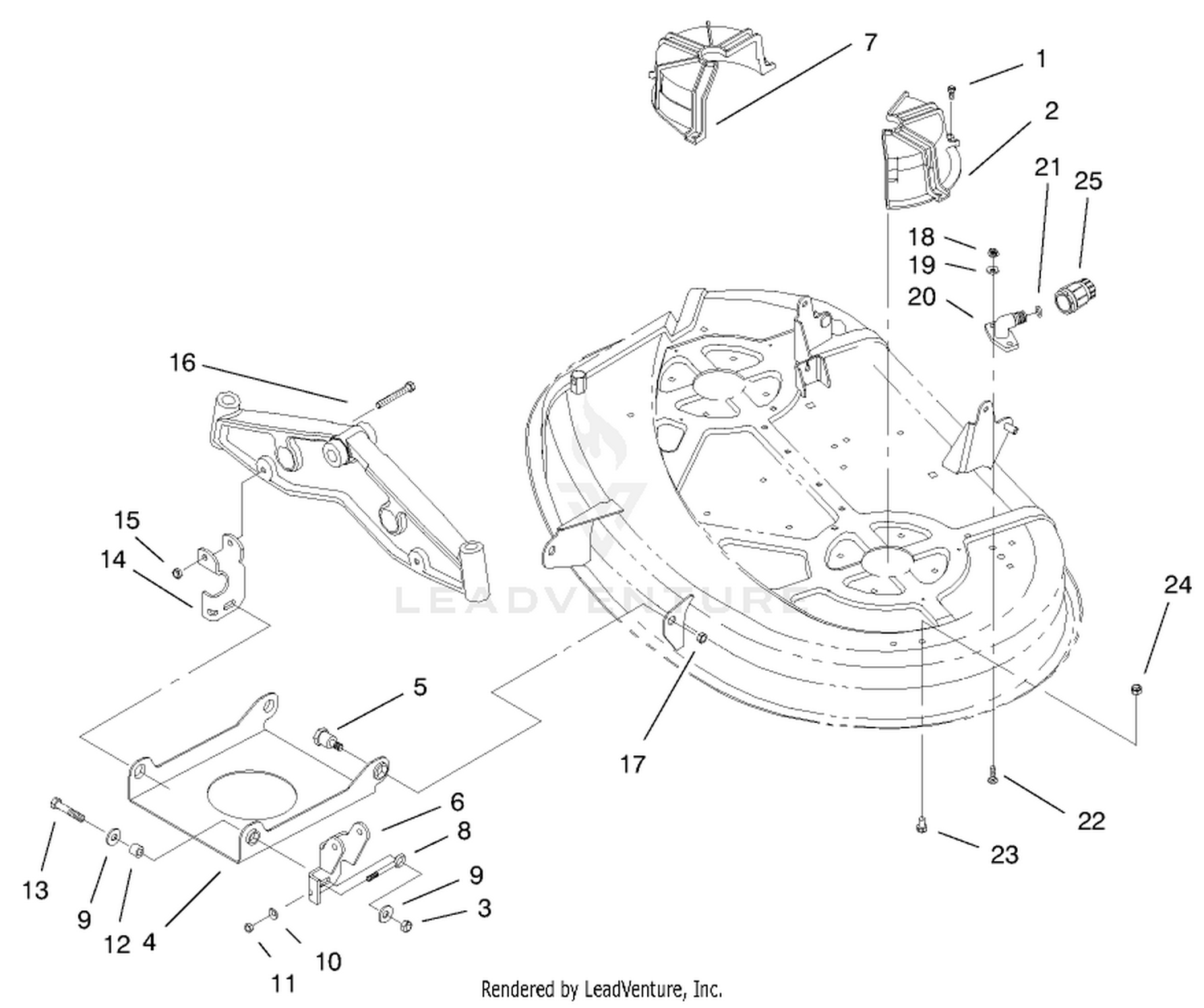 38" Deck Engagement Components Assembly