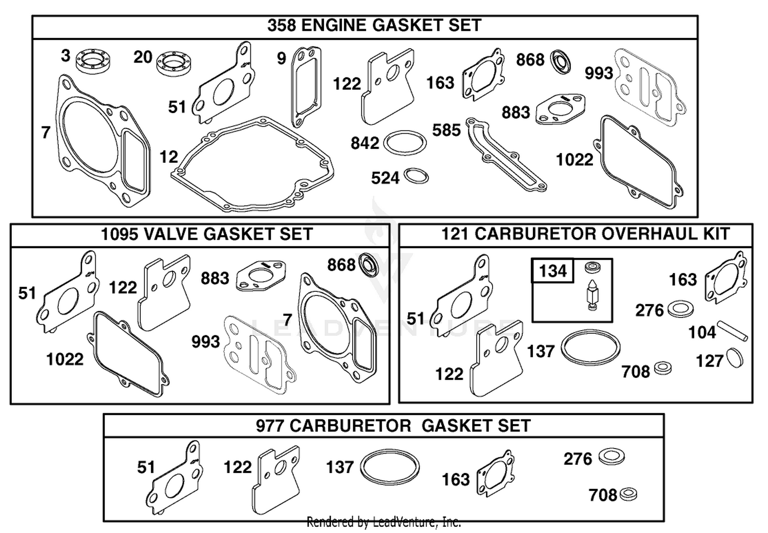 Gasket Set  Briggs and Stratton 123602-0152-E1