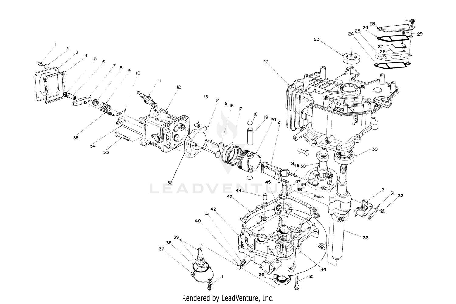 Crankcase Assembly (continued) (engine No. Vmj8  Vmk9) (model 26620b-09001 01 Thru 0902961, 0903407  Up) (model 2662obg-09001 01  Up)