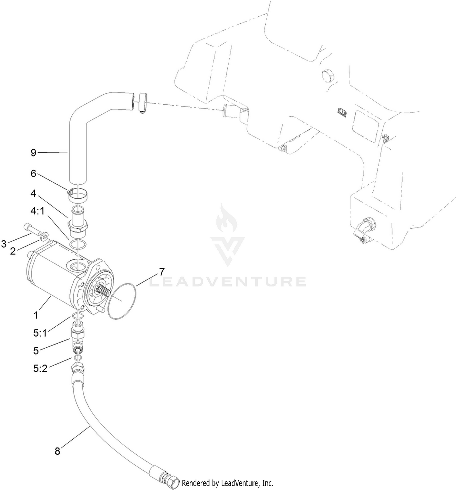 Hydraulic Mow  Gear Pump Assembly