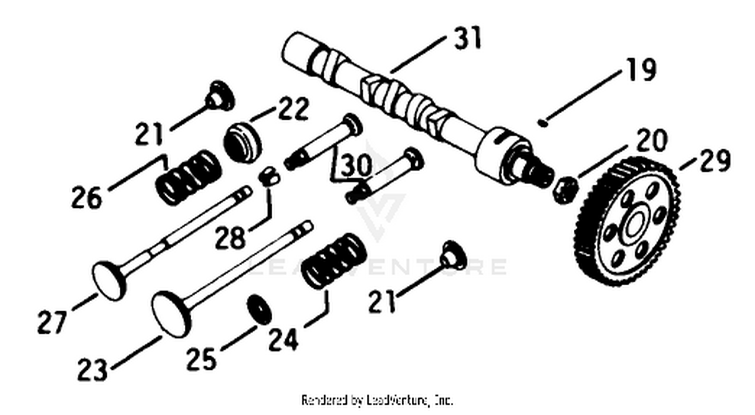 Camshaft  Valves-Engine Model No. K582qs Type No. Ps-36315