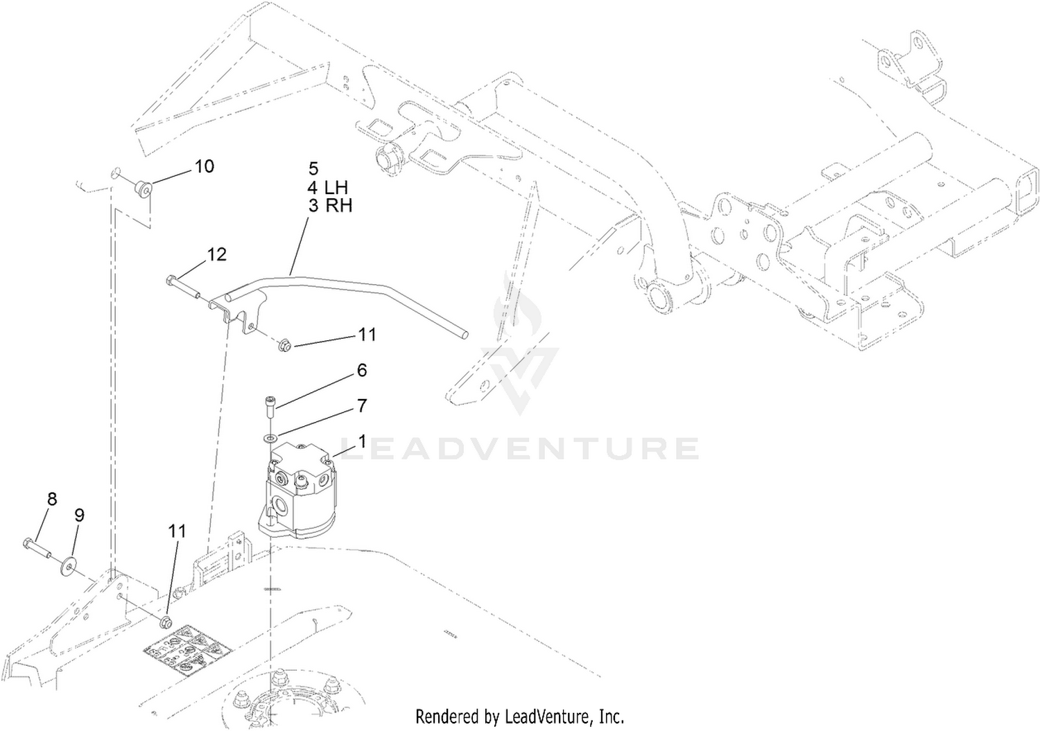 Hydraulic Motor and Foot Guard Assembly
