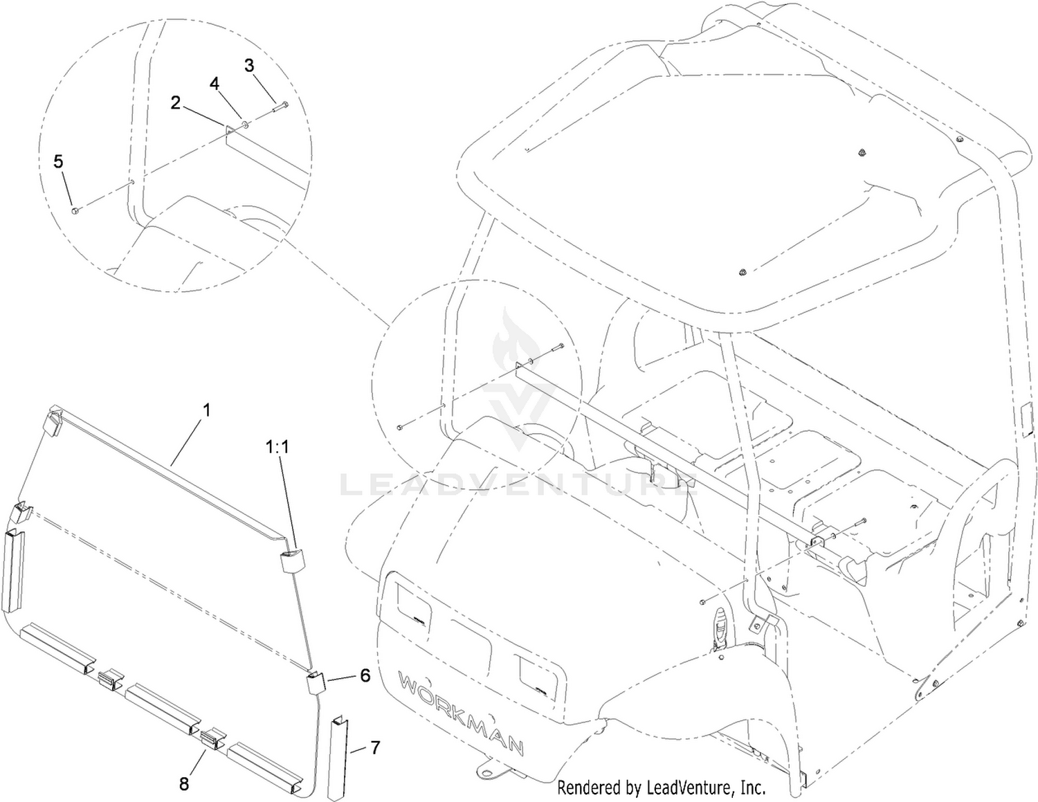 Folding Windshield Kit Assembly