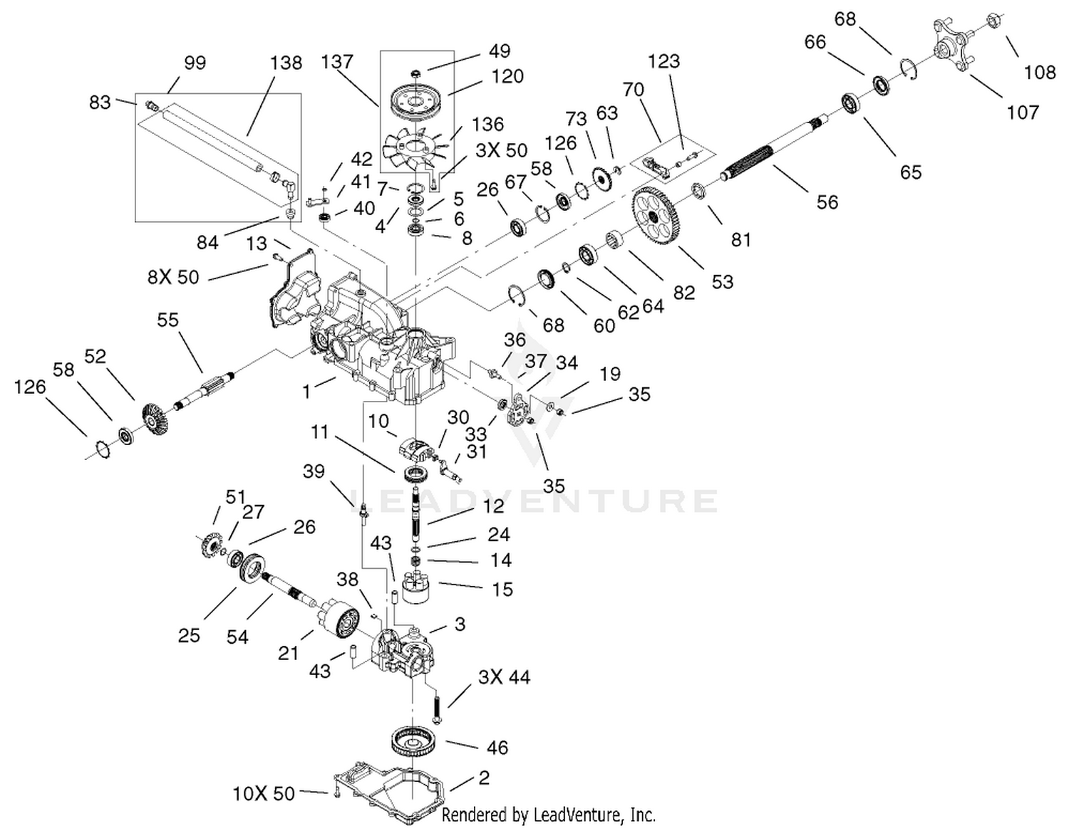 LH Hydro Transaxle Assembly No. 100-7361