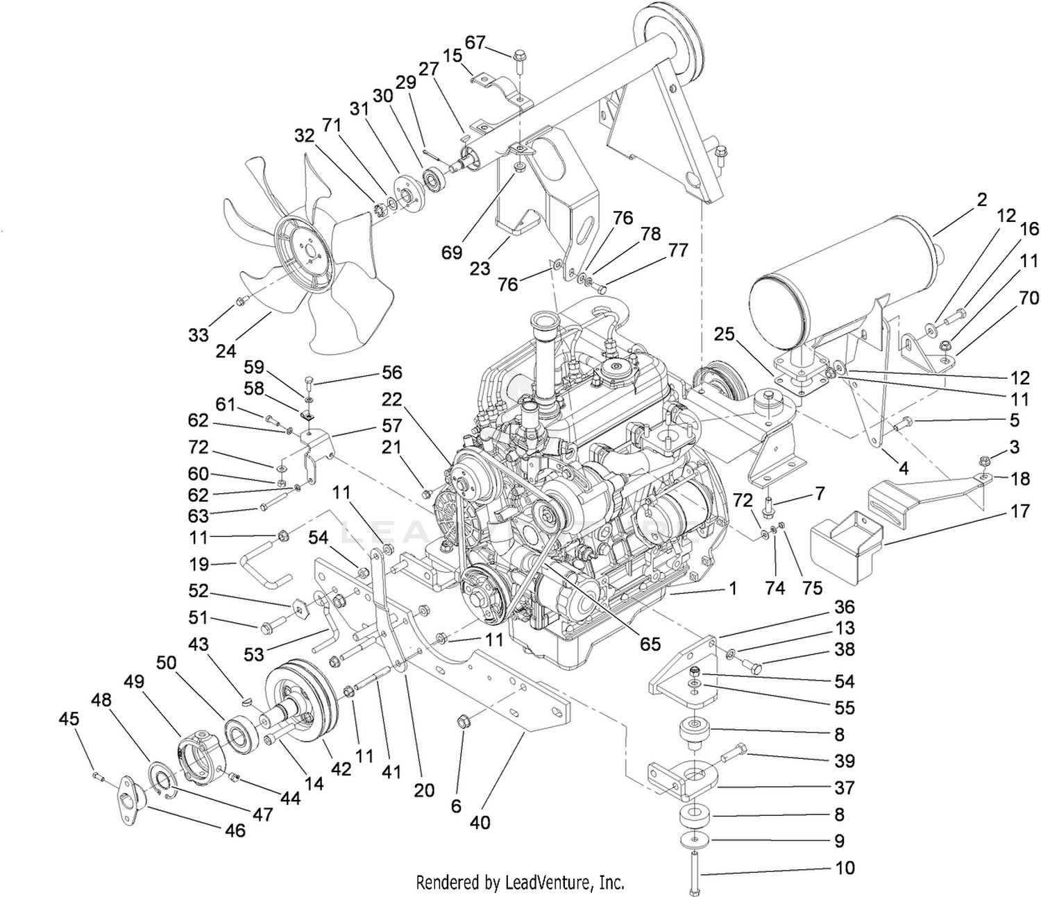 Engine Mounting and Component Assembly