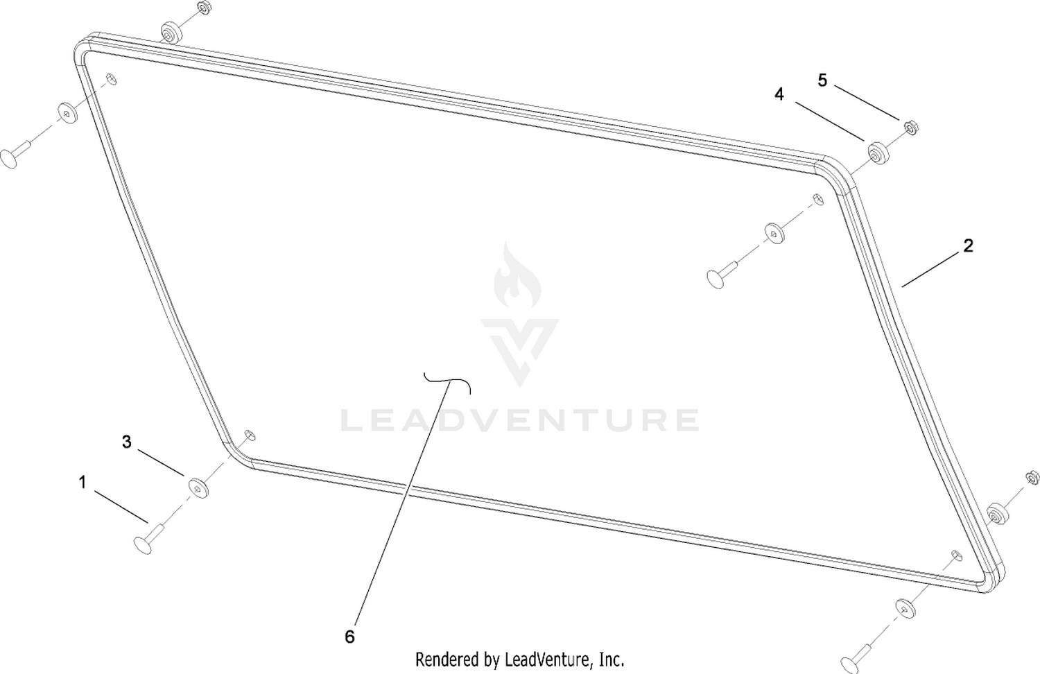 Lower Windshield Glass Assembly No. 115-5565