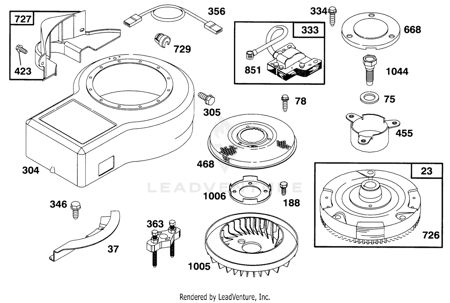 Engine Briggs  Stratton Model 282707-0119-01 6