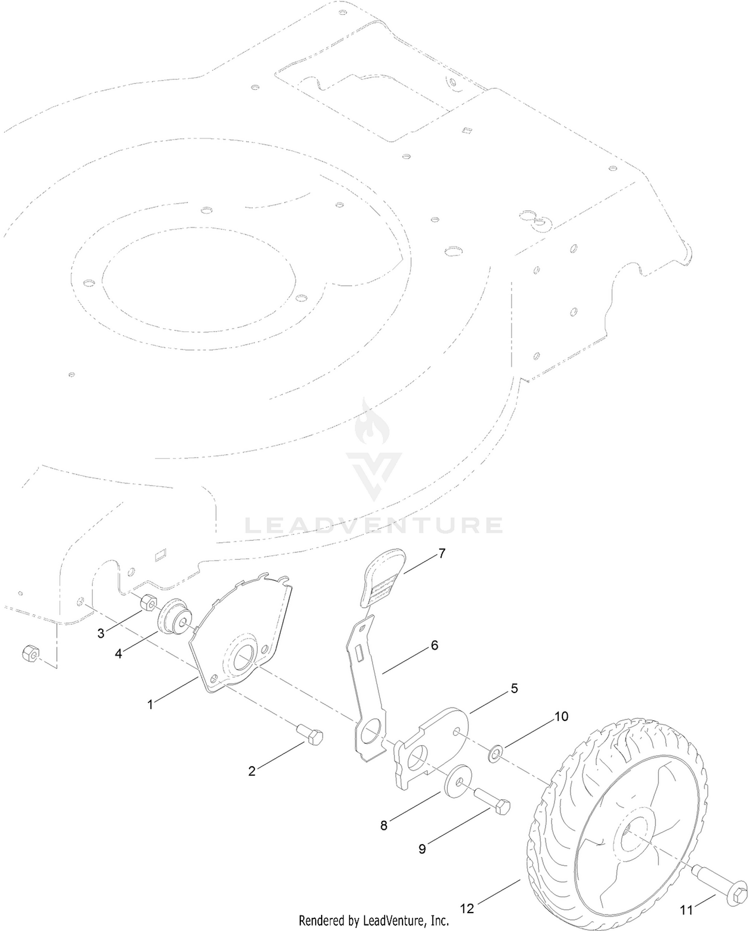 Front Wheel and Height-of-Cut Assembly