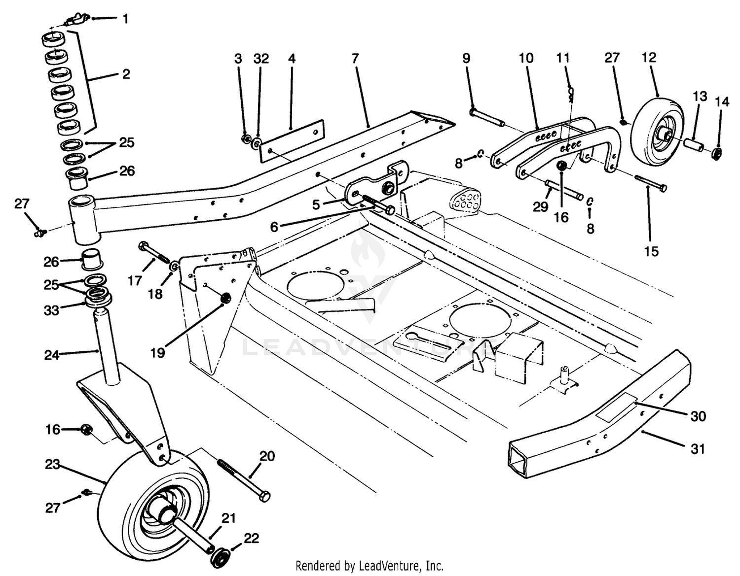 Center Deck Model No. 30592 Carrier Frame Assembly