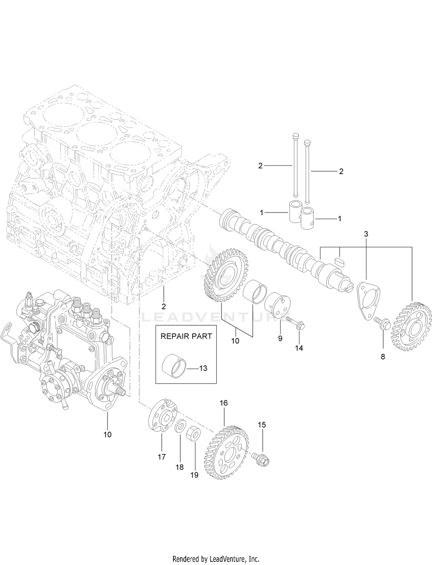 Camshaft and Driving Gear Assembly