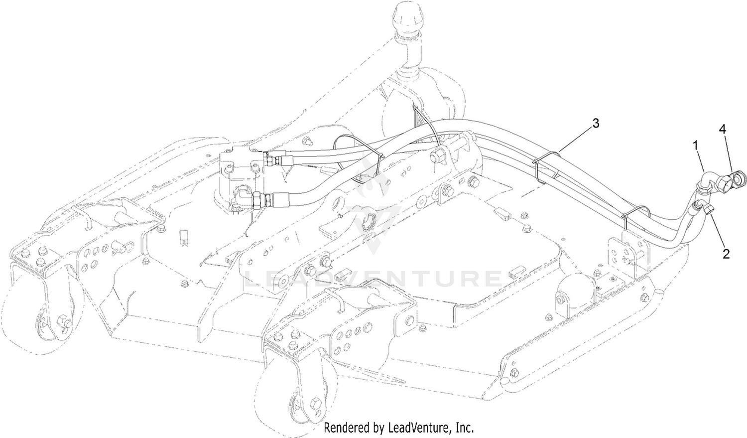 Right Deck Hose Assembly