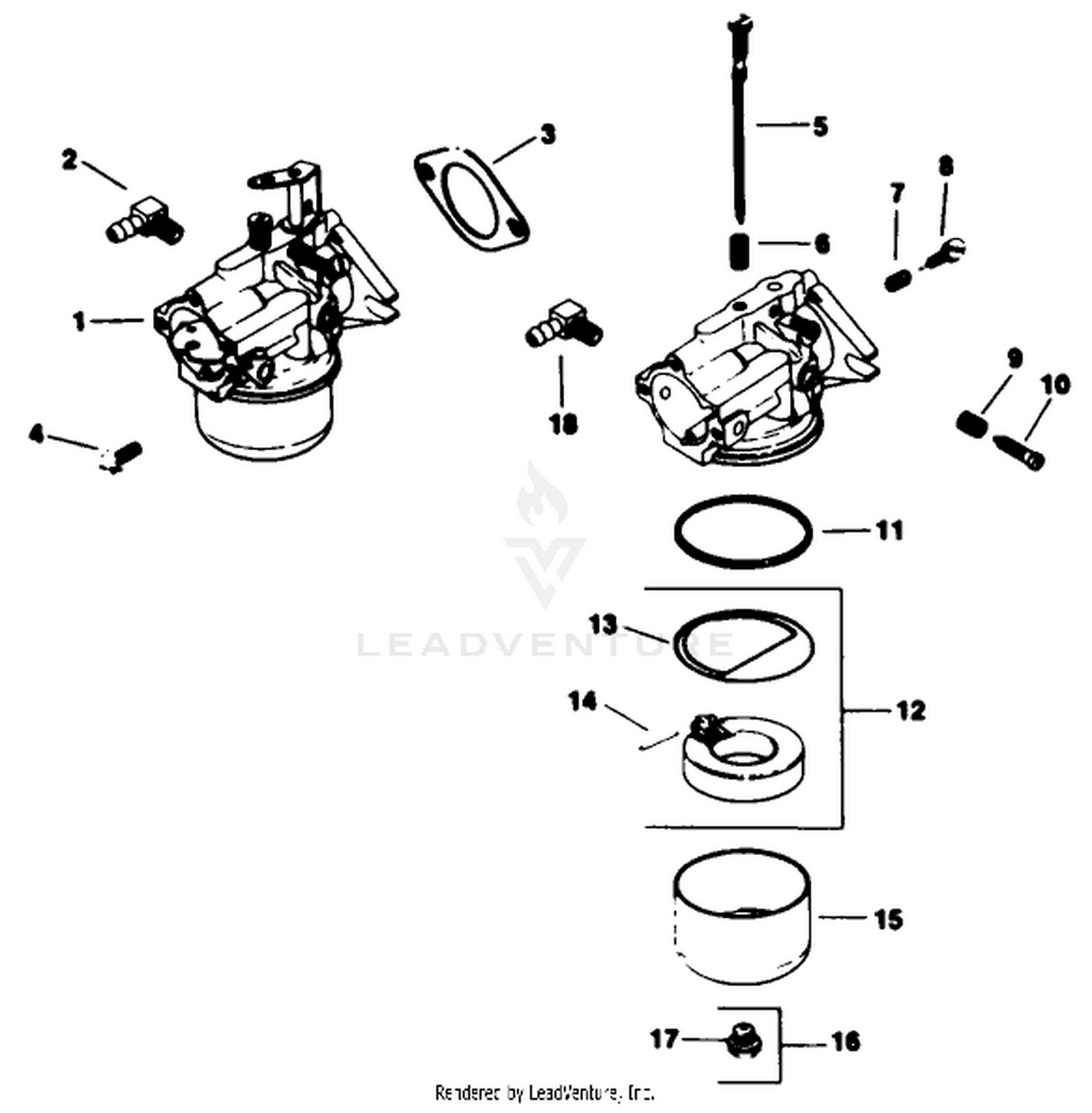 Carburetor-Engine Kohler Model No. M16 Spec. No. 711526