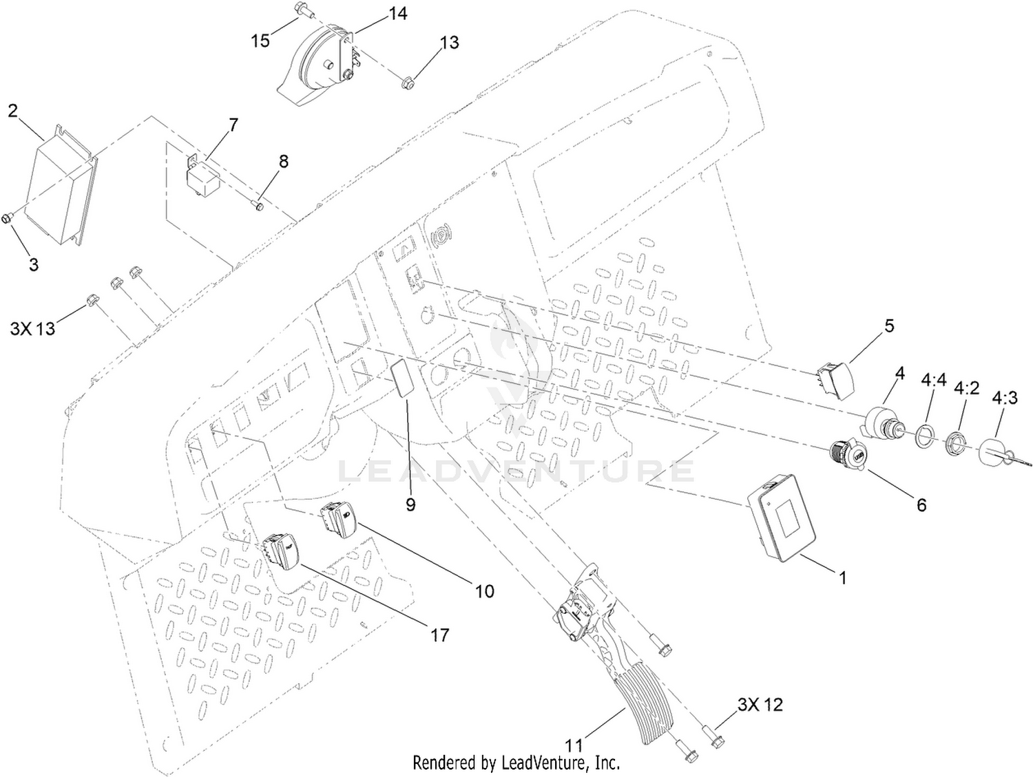 Accelerator Pedal and Horn Assembly