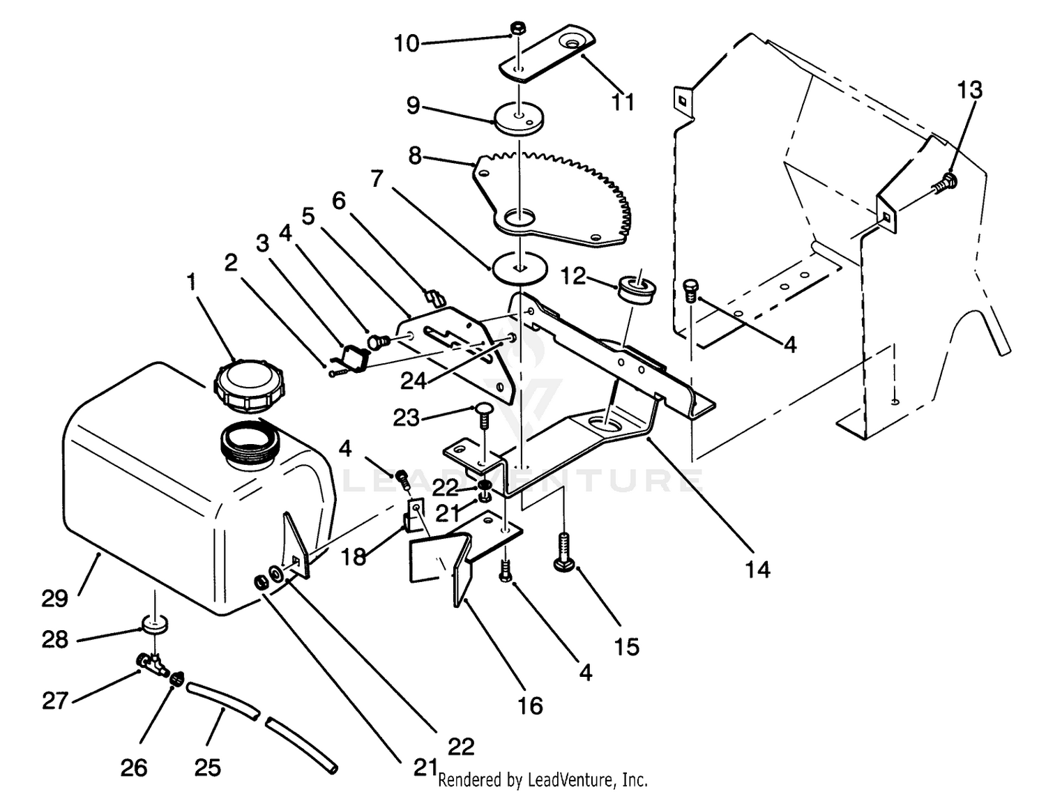 Fuel Tank And Steering Bracket Assembly
