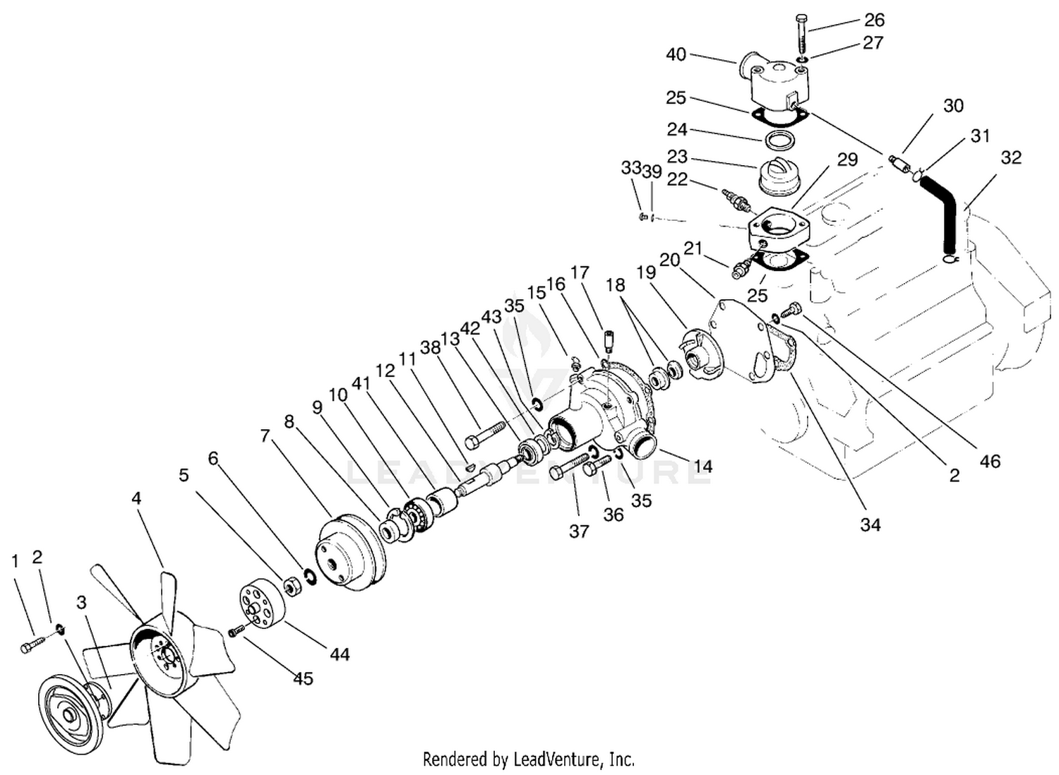 Water Pump  Thermostat Housing Assembly