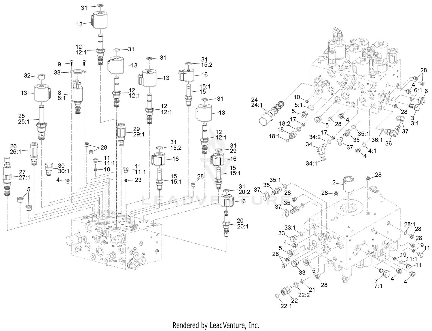 Hydraulic Steering/Lift Manifold  Assembly No. 137-5625