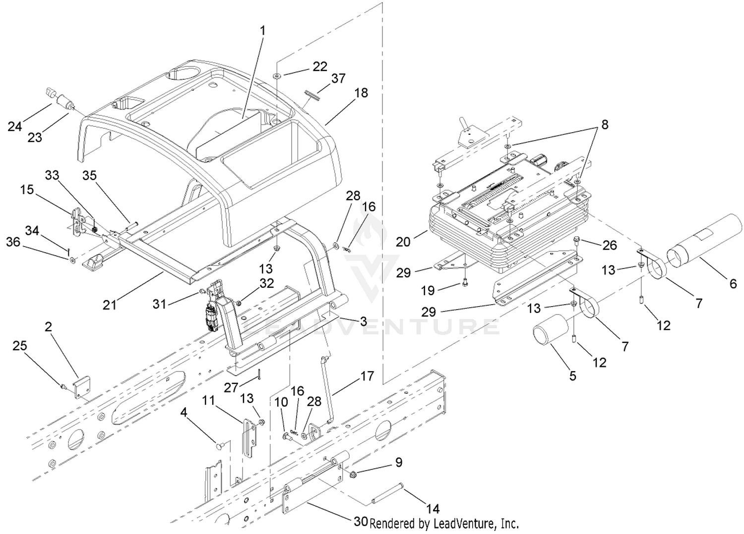 Seat Base and Suspension Assembly