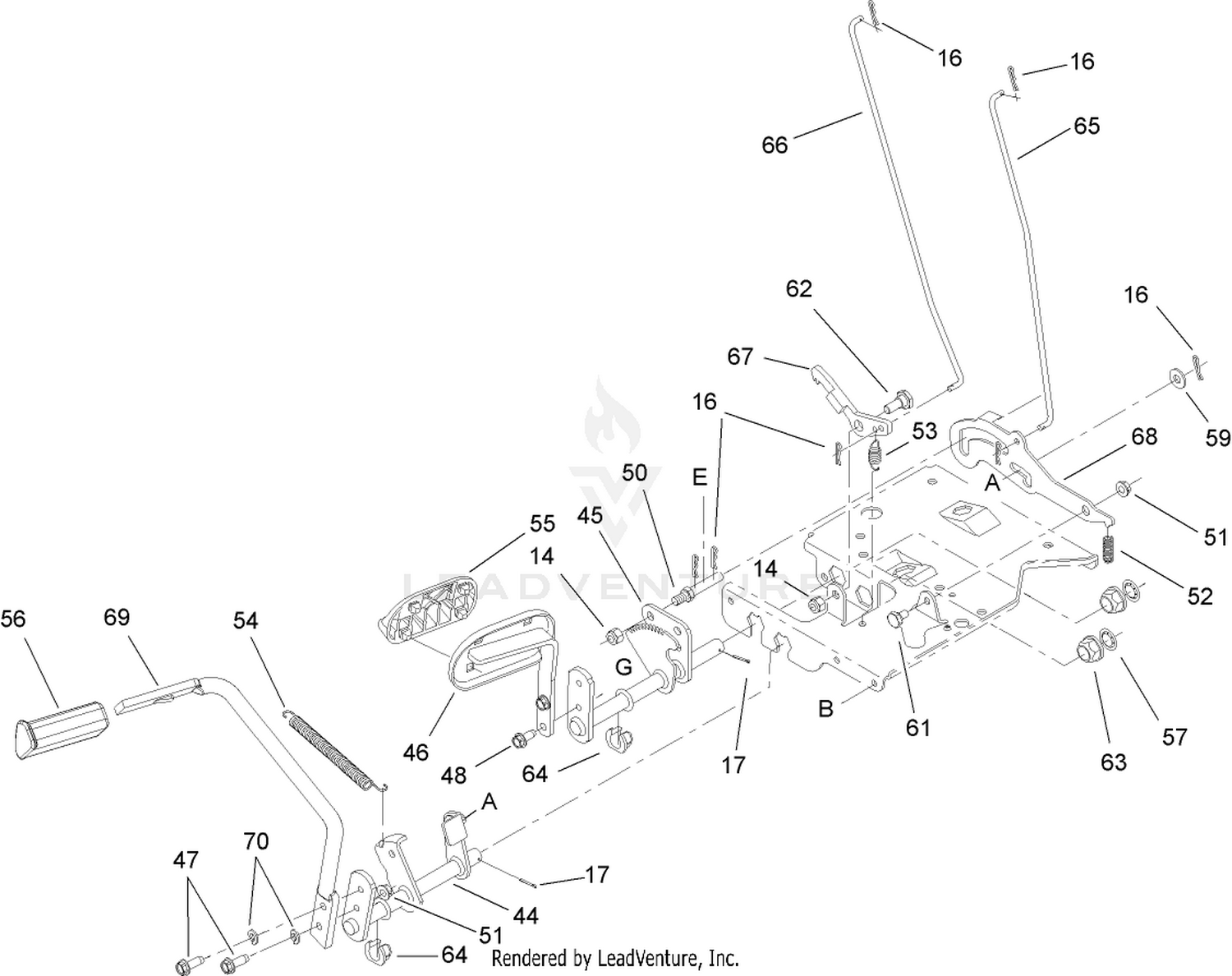 Brake and Traction Pedal Assembly