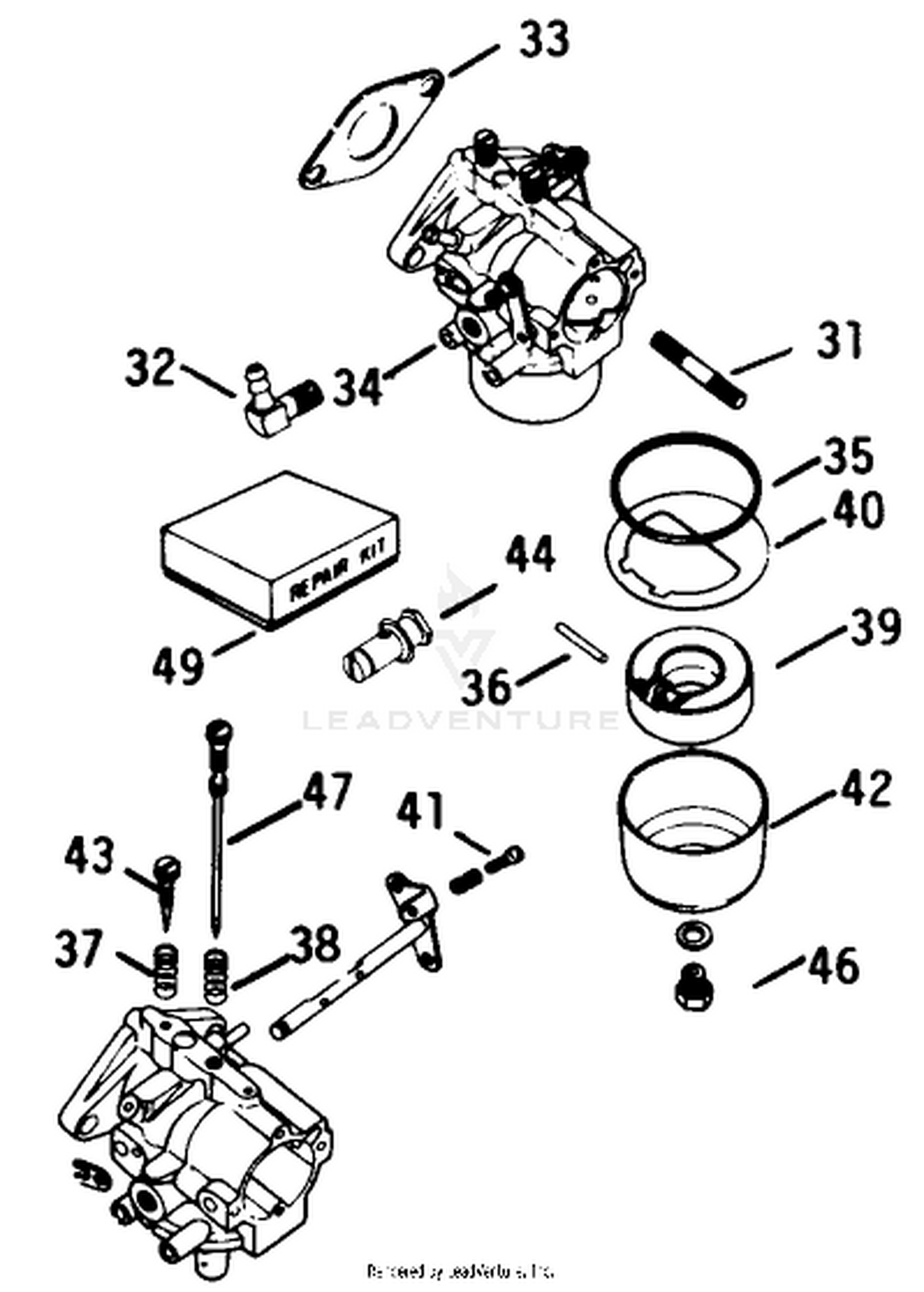 Carburetor-Engine Kohler Model No. K532s-Spec. 53169