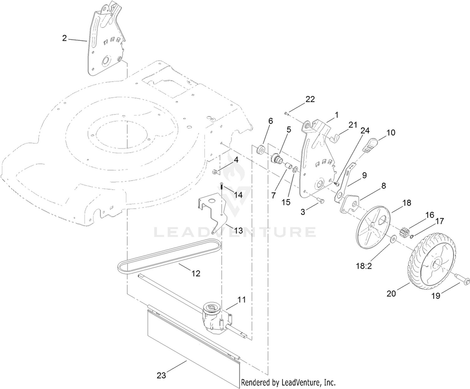 Transmission and Rear Wheel Drive Assembly