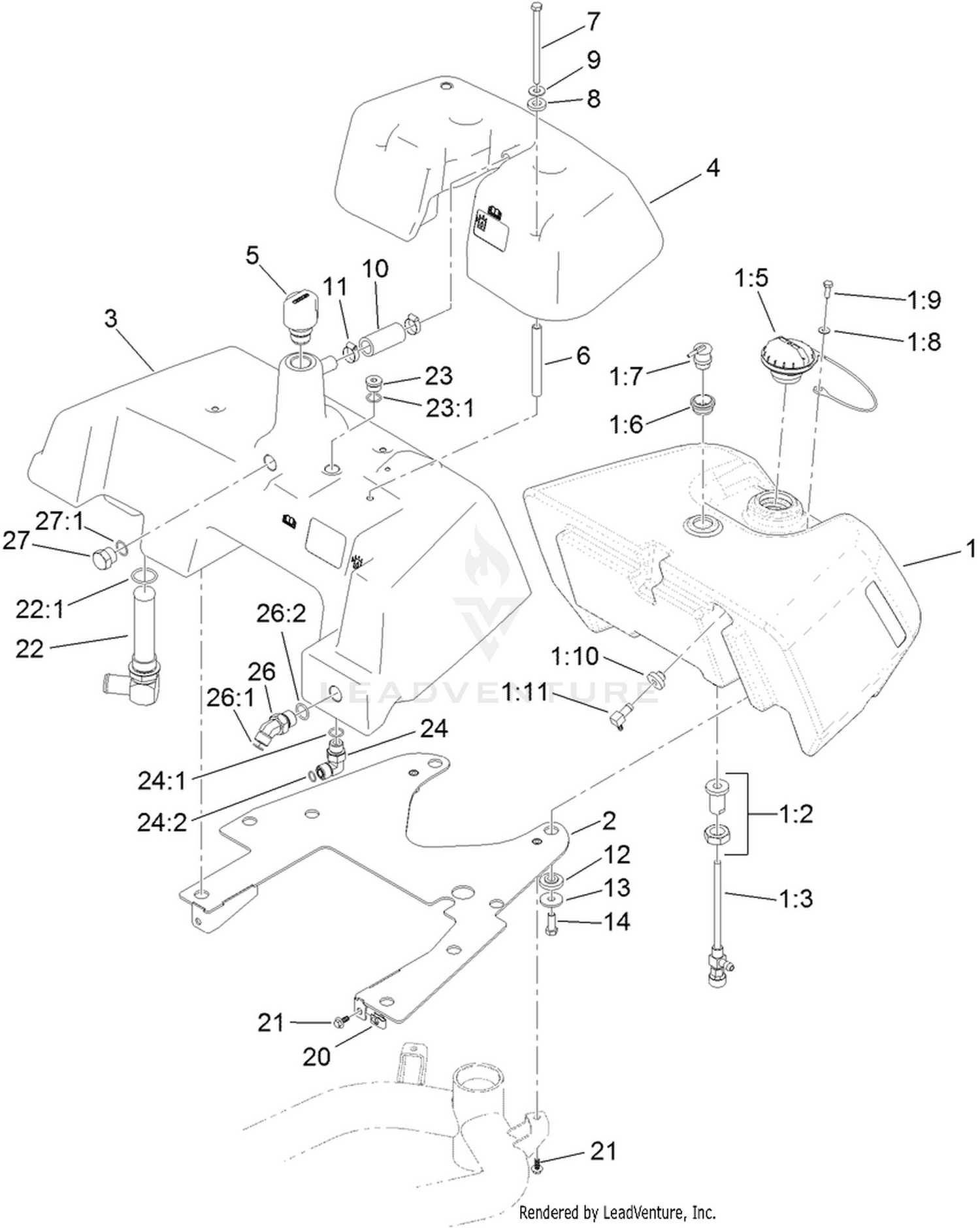 Fuel and Hydraulic Tank Assembly