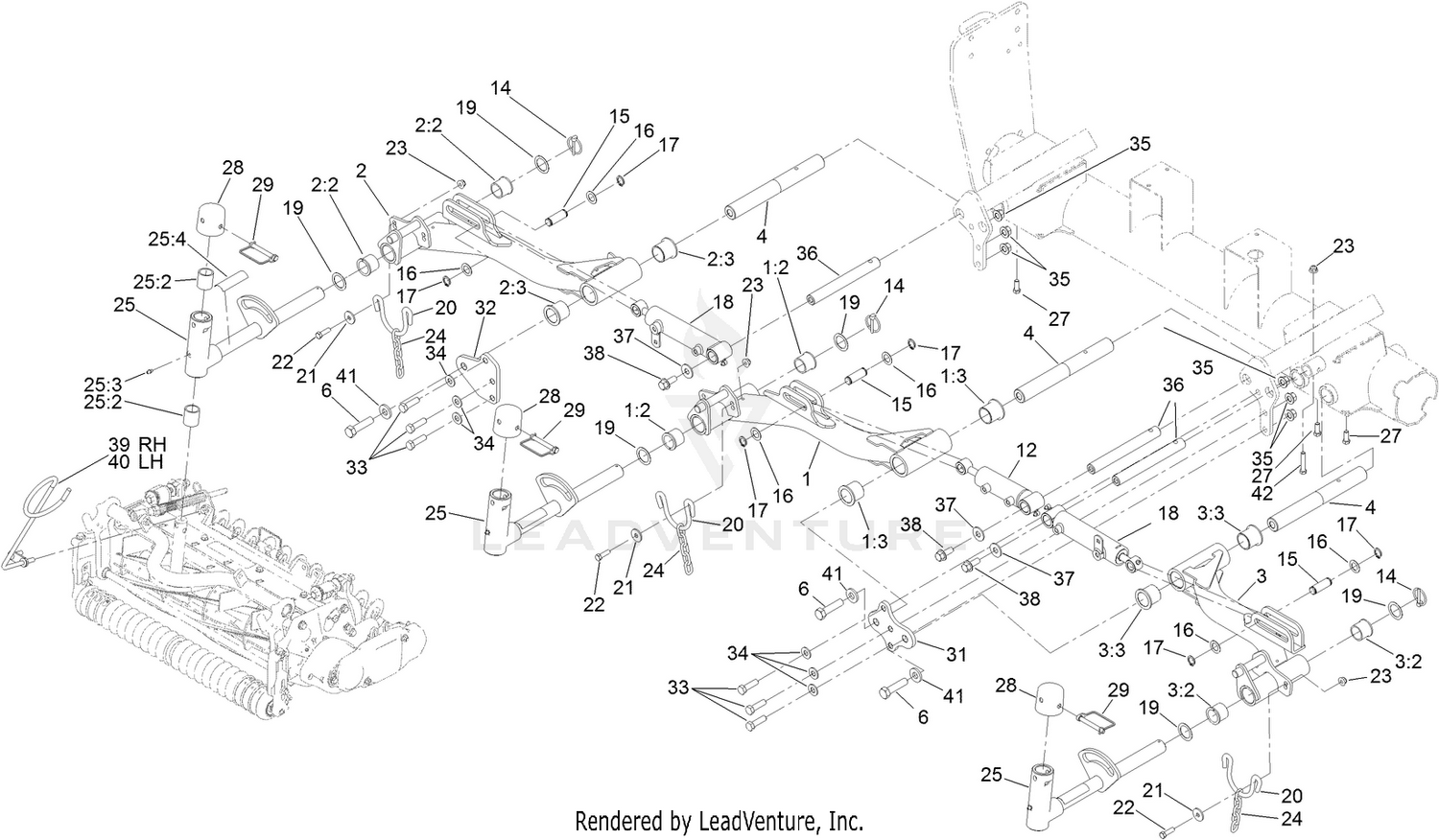 No. 1, No. 4 and No. 5 Lift Arm Assembly