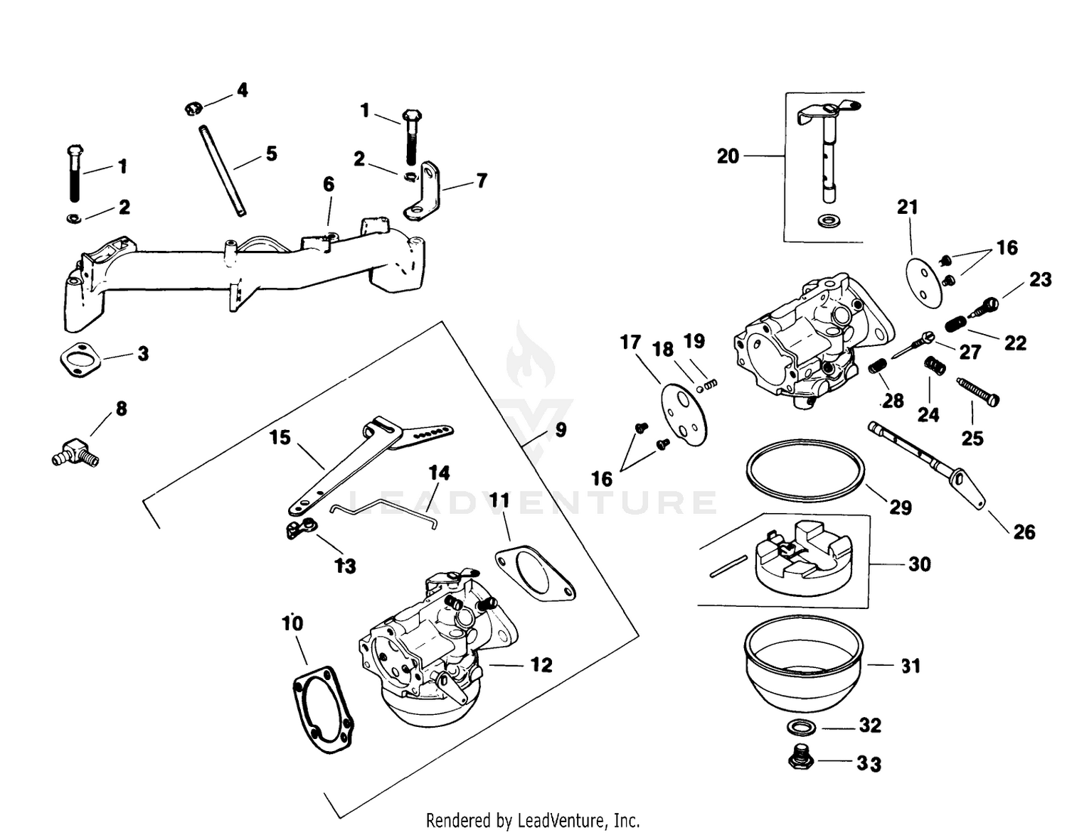 Carburetor-Engine Kohler Model No. M18qs-24657 (continued)
