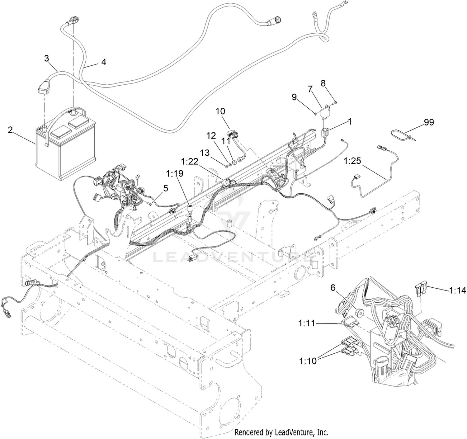 Wire Harness and Battery Assembly