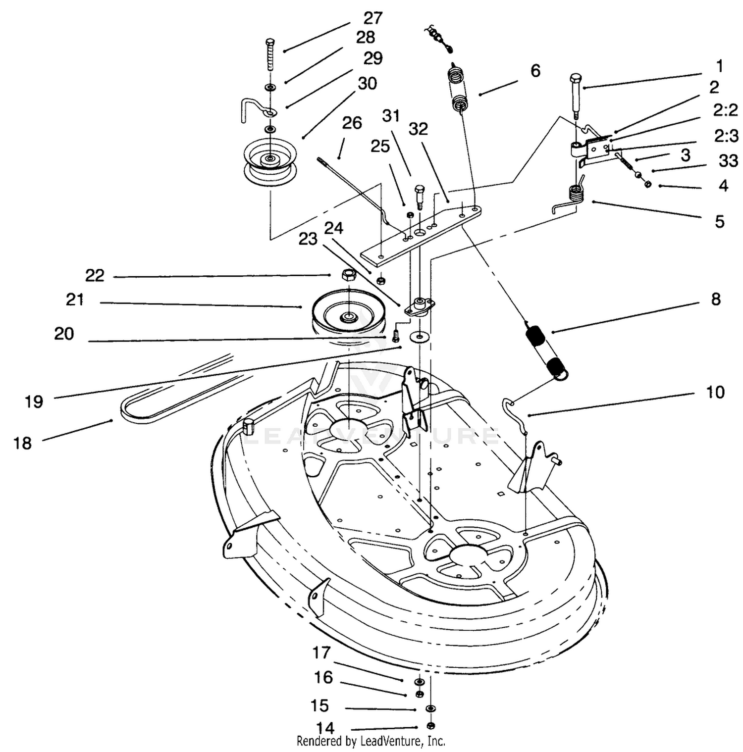 38" Deck Blade Drive  Brake Assembly