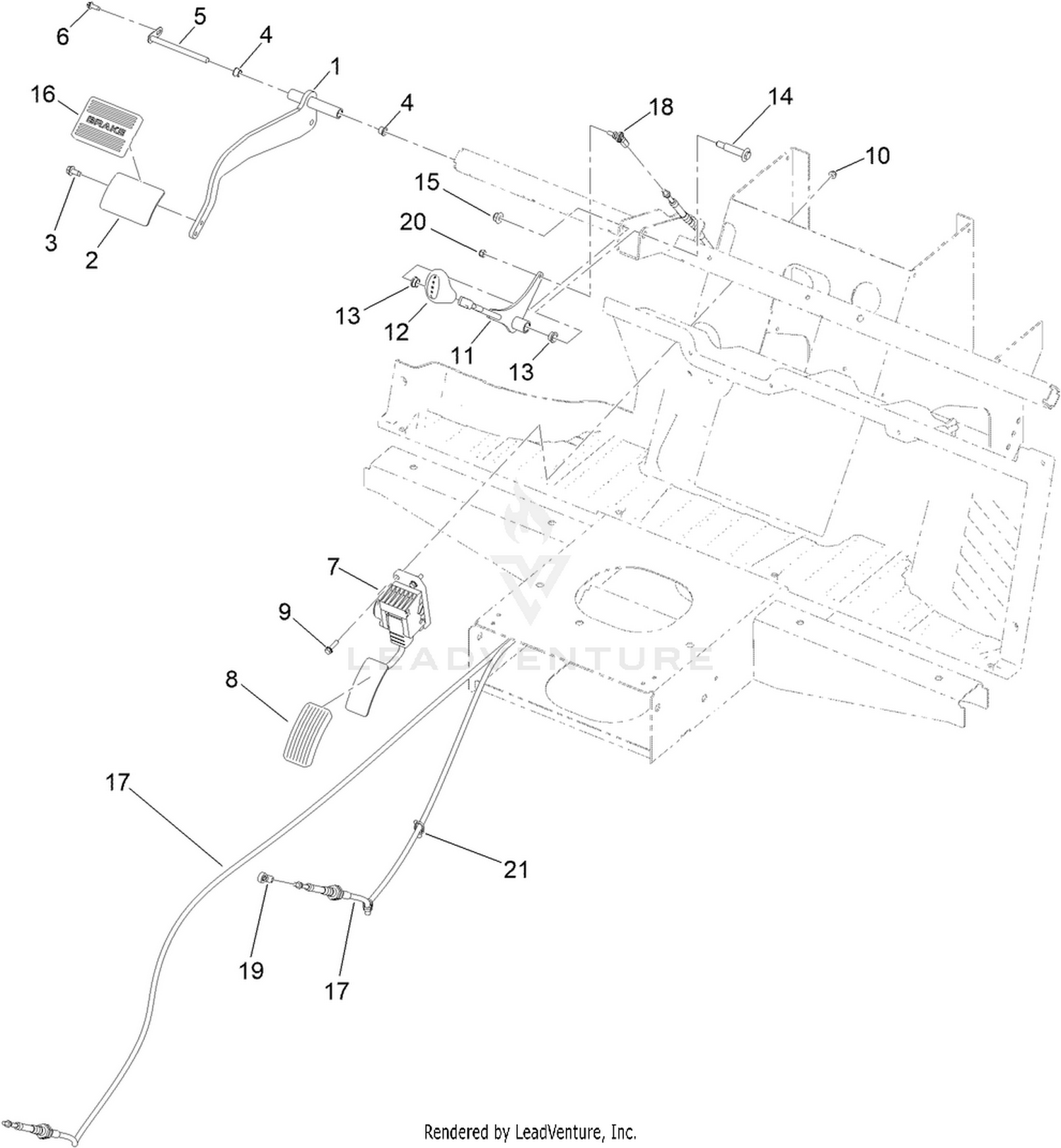 Pedals and Controls Assembly