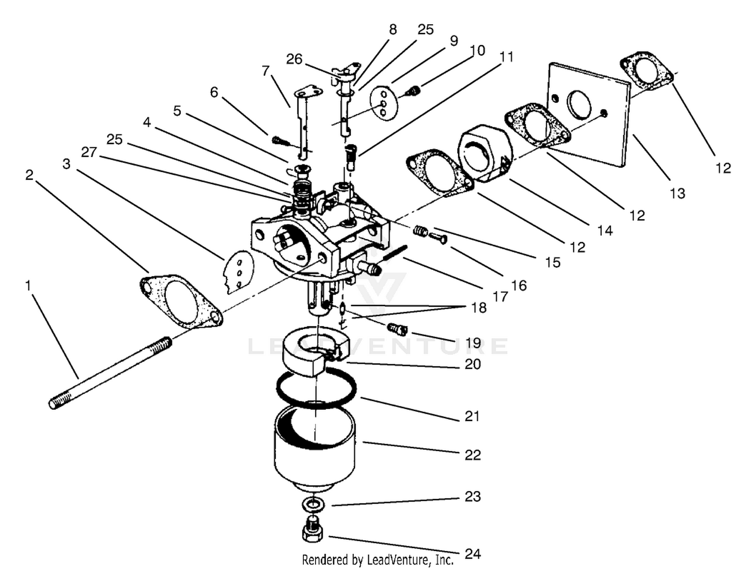 Carburetor Assembly (model No. 47ps5-7)(model No. 22045b)(model No. 47pt6-7)(model No. 22045)