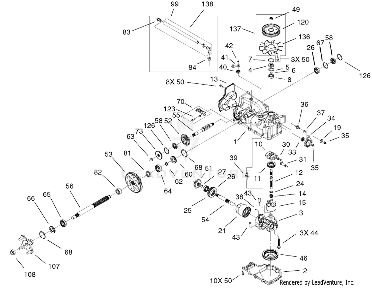 Right Hand Hydro Transaxle Assembly No. 100-7360