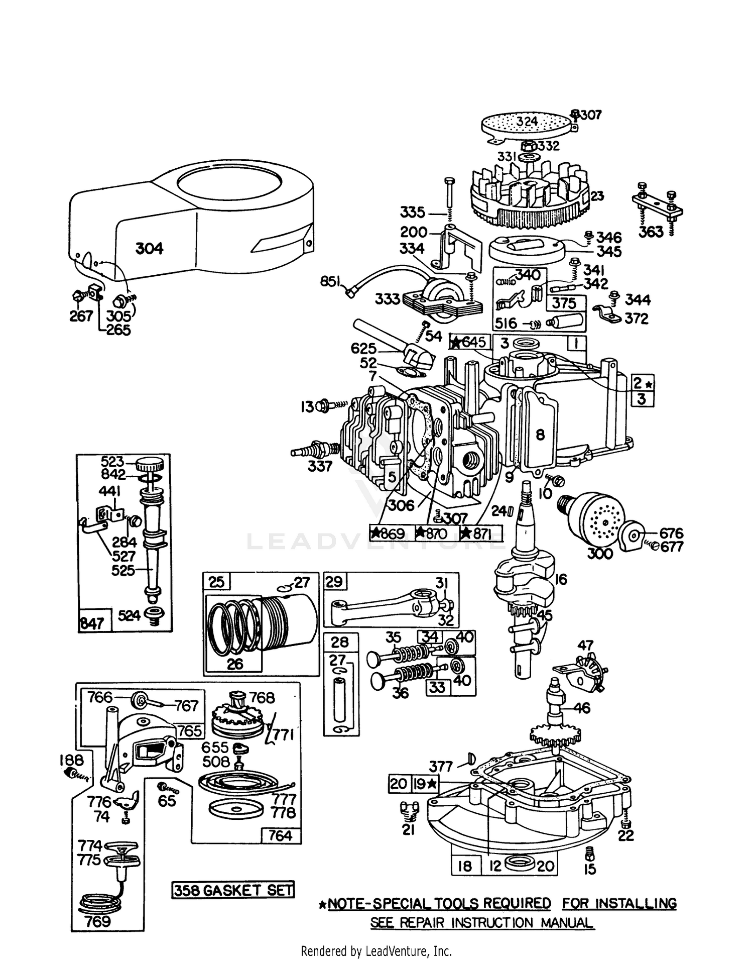 Engine Briggs  Stratton Model 92908-1842-02 For 21" Self Propelled Model 16320