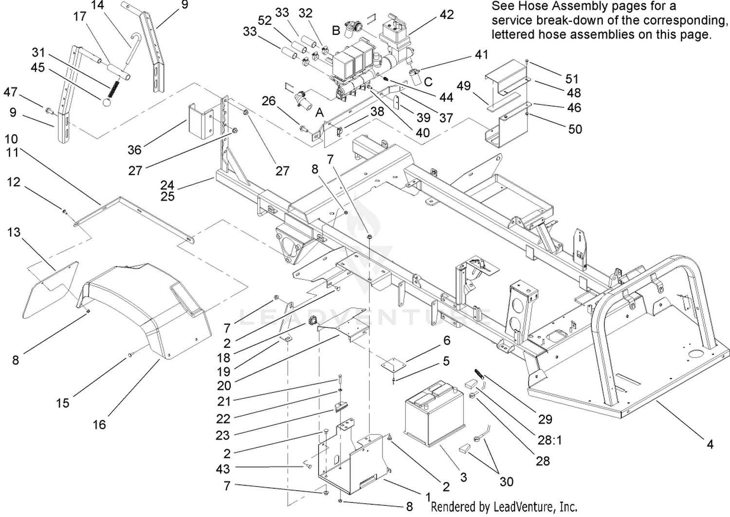 Rear Fender and Battery Mount Assembly