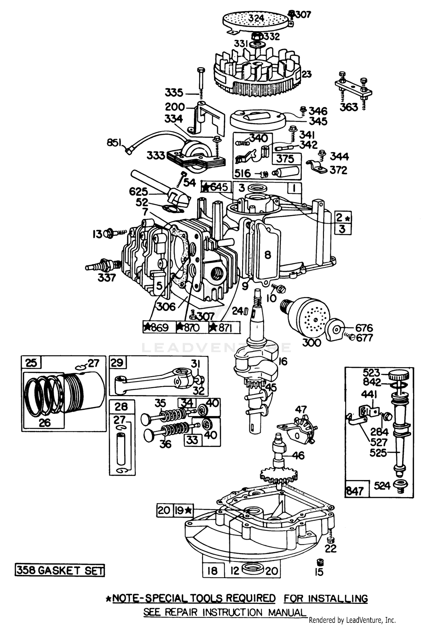 Engine Briggs  Stratton Model 92908-1846-01