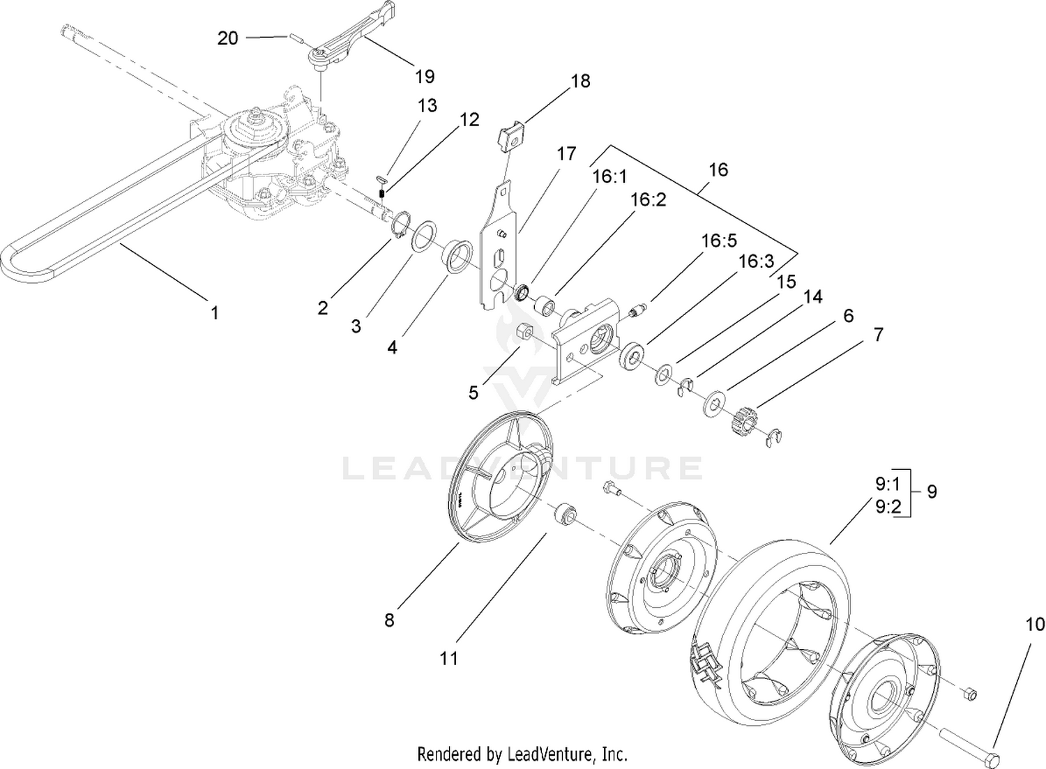 Rear Drive and Wheel Assembly