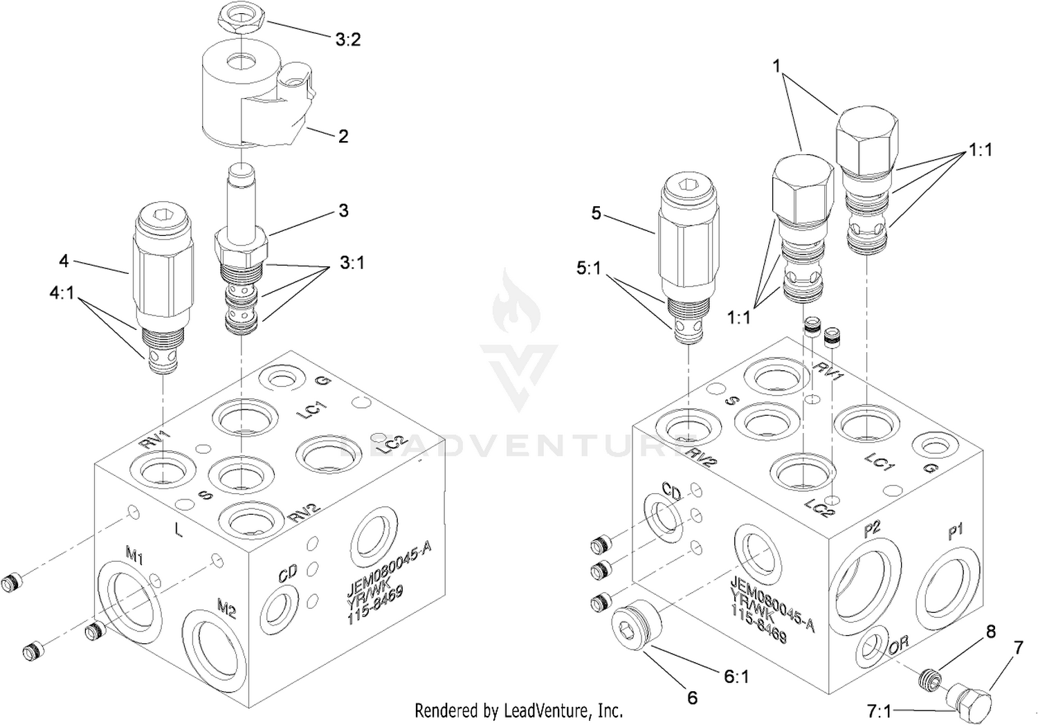 Hydraulic PTO Manifold Assembly No. 115-8469