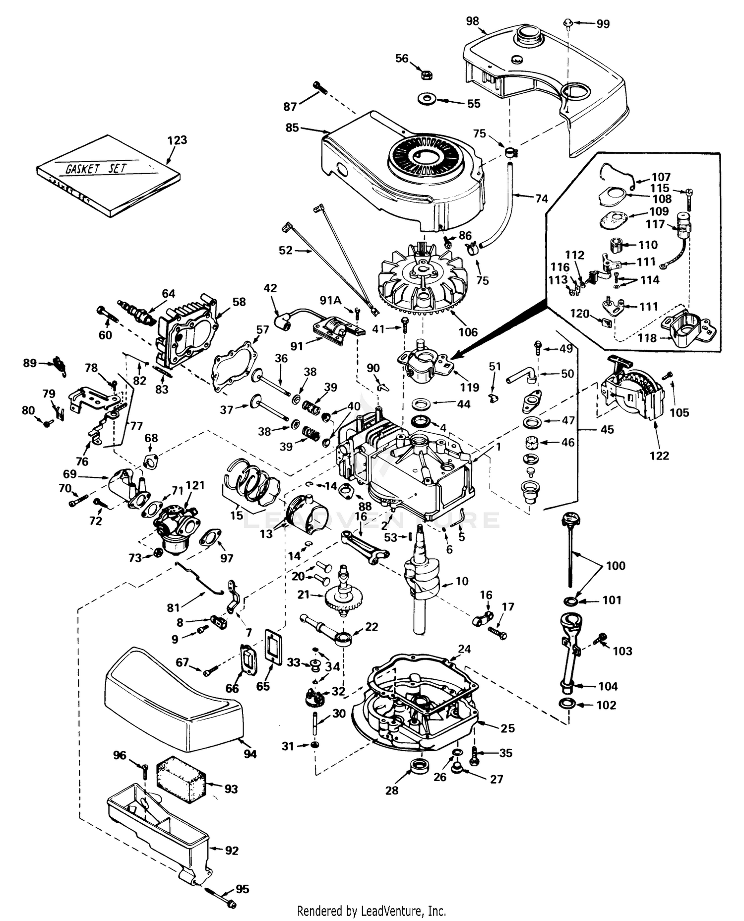 Engine Tecumseh Model Tnt-100-10049c