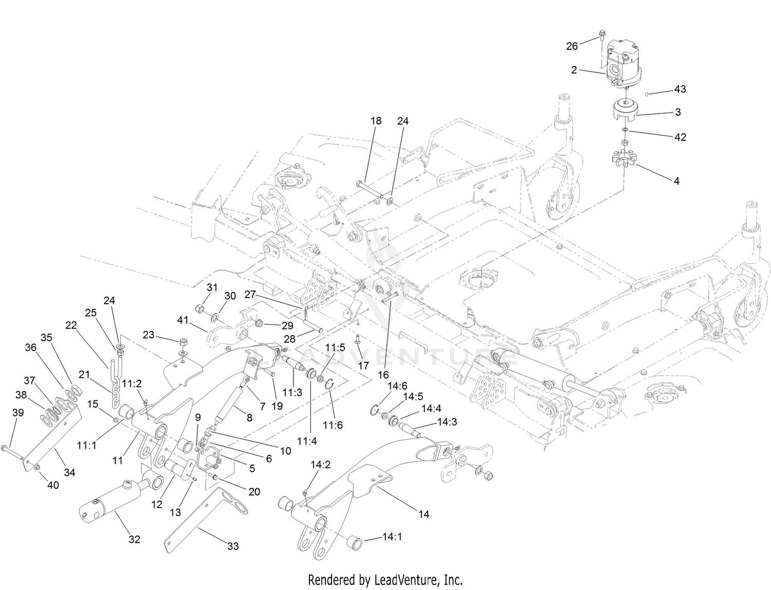 Front Deck Lift Arm Assembly
