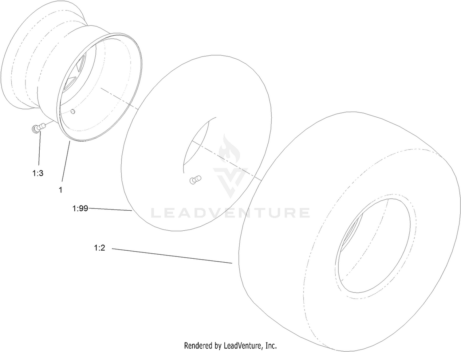 Rear Tire and Wheel Assembly