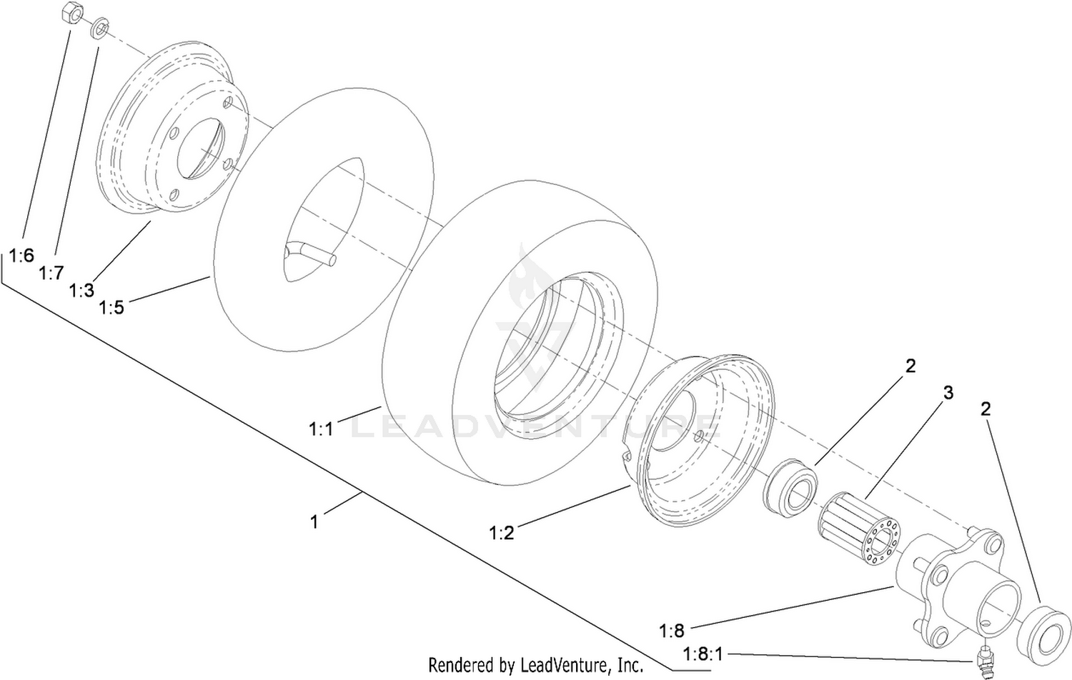 Tire and Bearing Assembly No. 68-8970