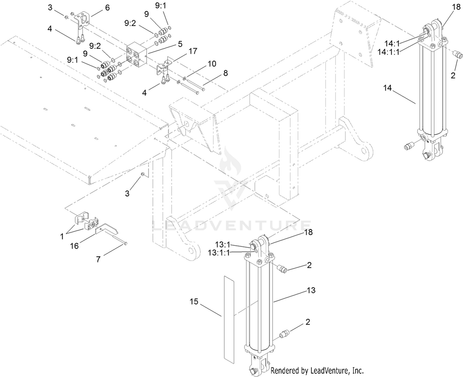 Hydraulic Cylinder and Junction Box Manifold Assembly