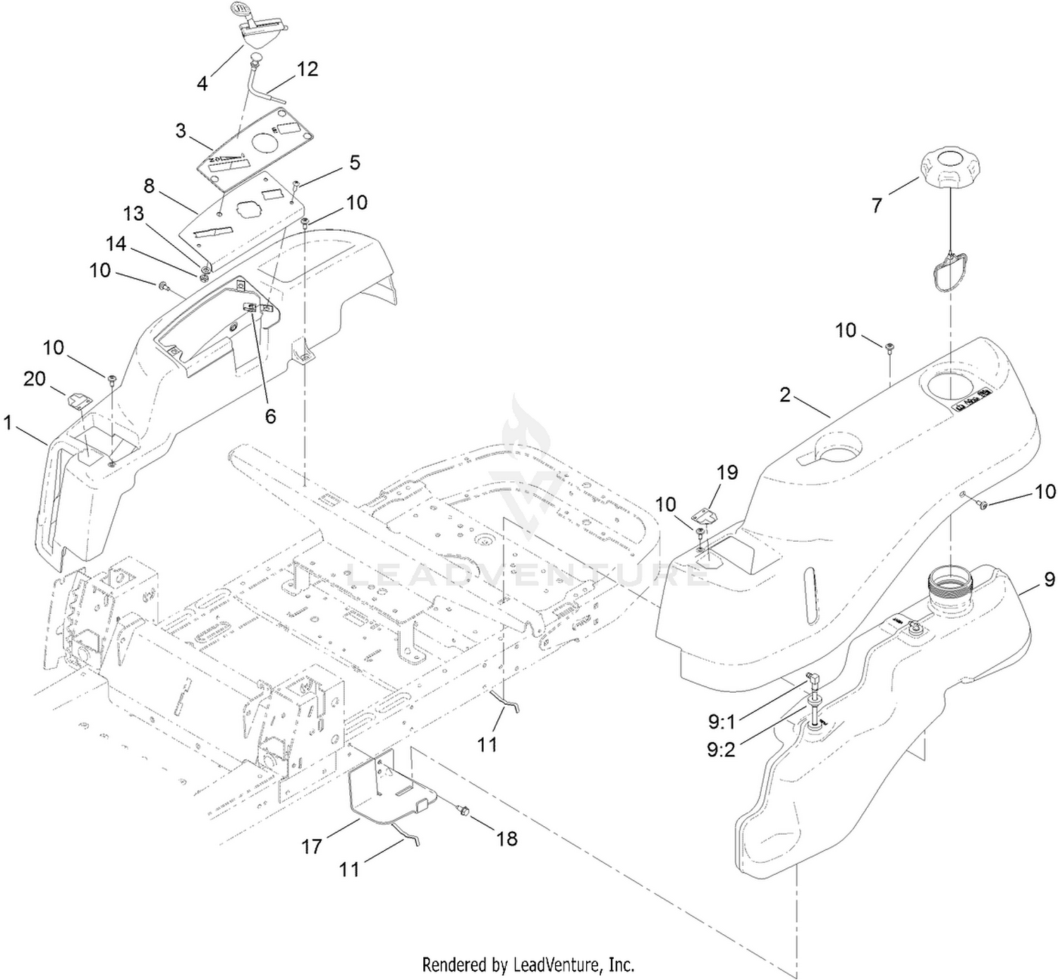 Body Styling and Fuel Tank Assembly