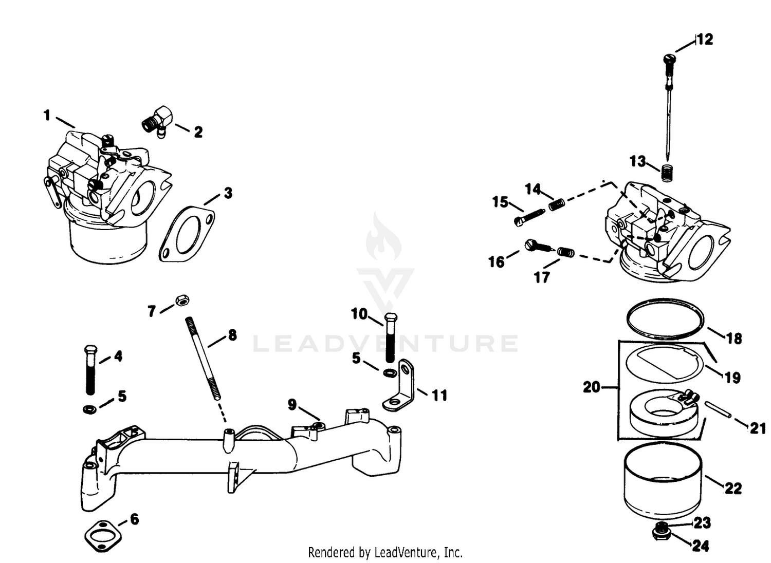 Carburetor-Engine Kohler Model No Kt17qs Type No 24324 (continued)