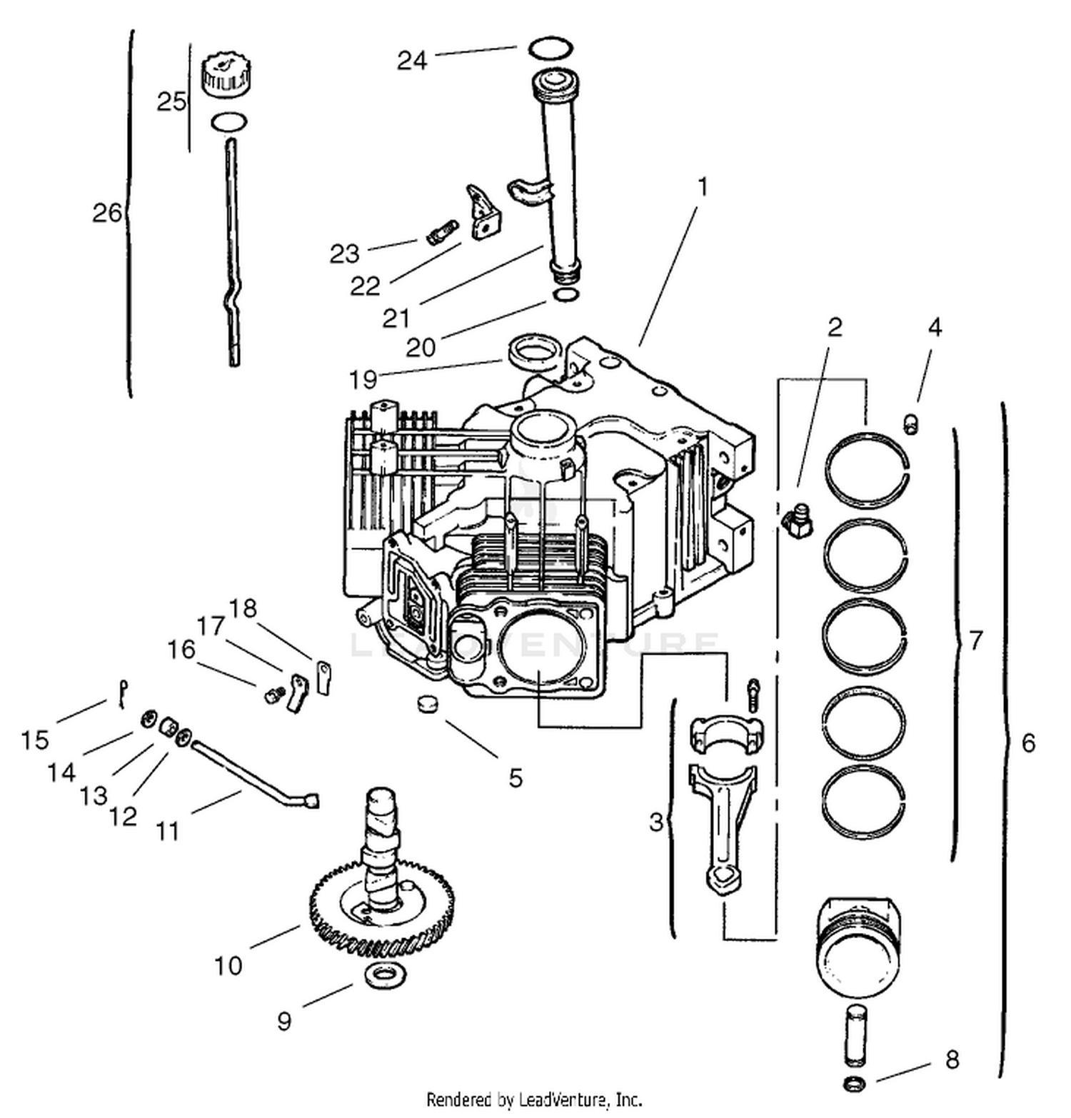 Crankcase Assembly Kohler Cv18s-Ps-61528 And Cv18s-Ps-61529