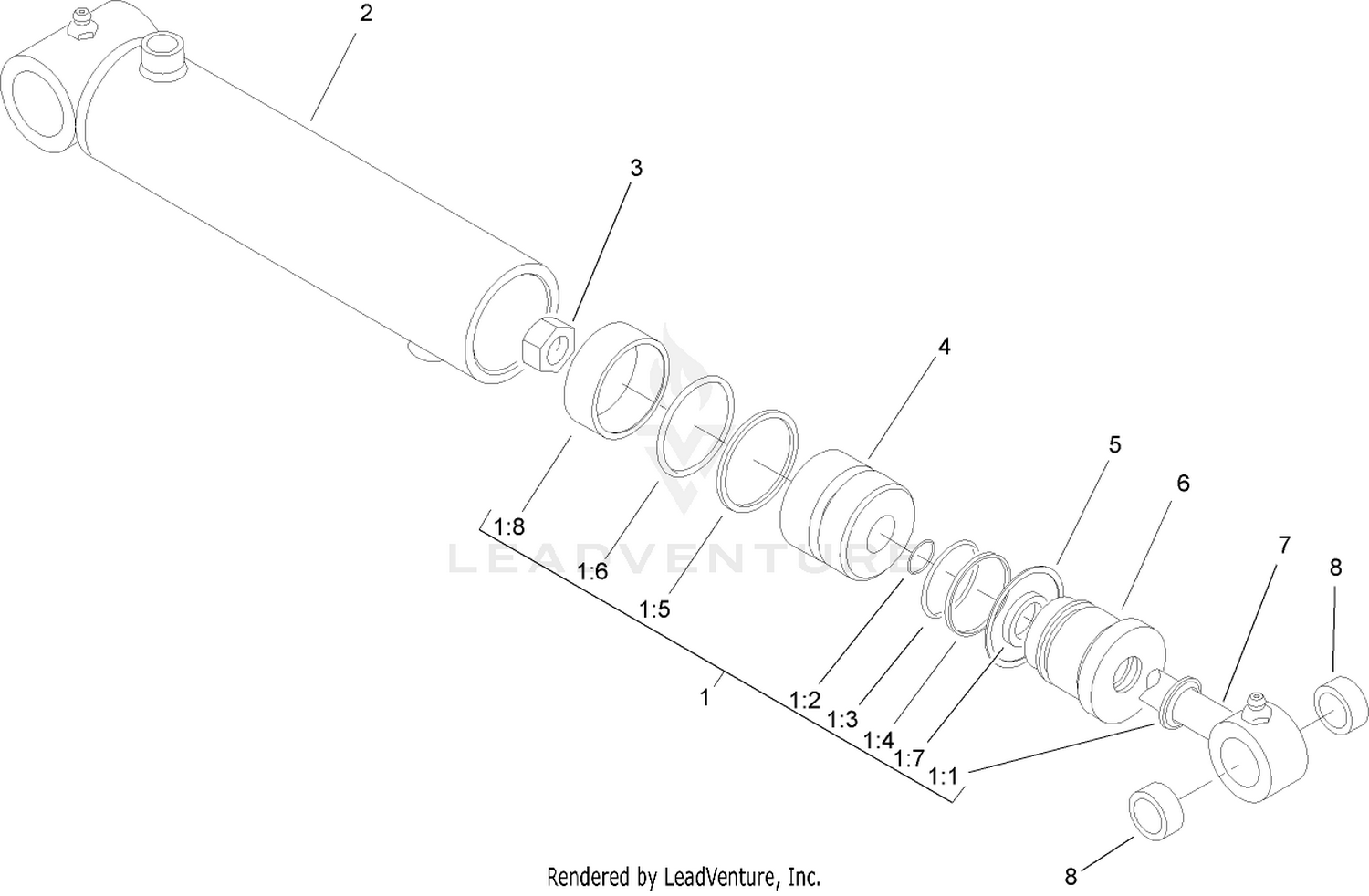Hydraulic Cylinder Assembly No. 107-4303