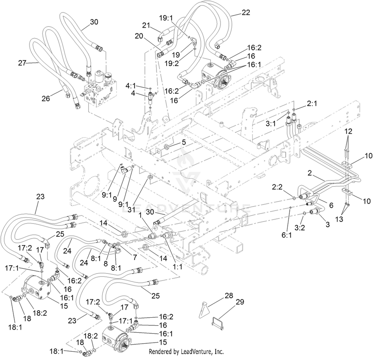 Hydraulic Mow Circuit Assembly